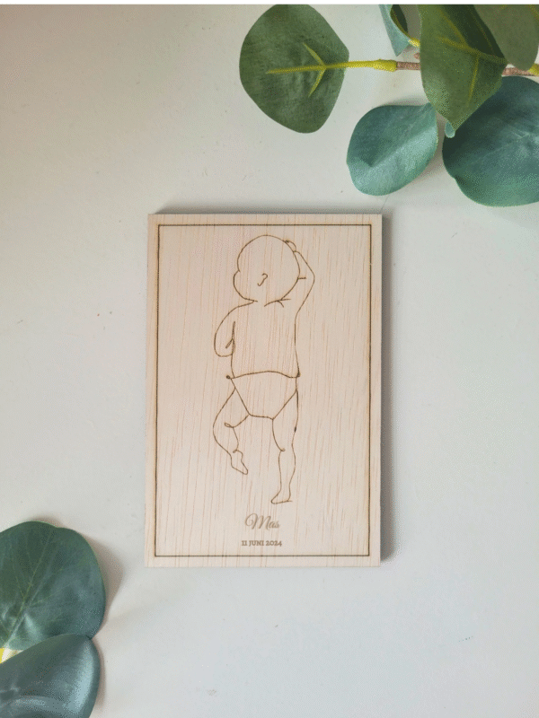 Geboortebordje – Lijntekening Baby (Staand) - Afbeelding 2