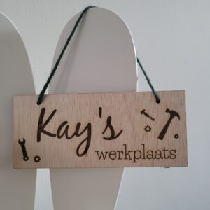 Werkplaats bordje