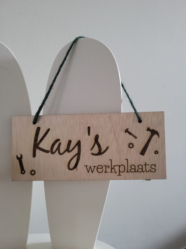 Werkplaats bordje